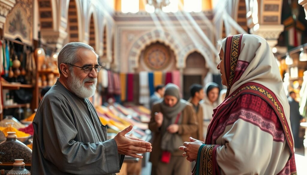 Négociation au marché marocain